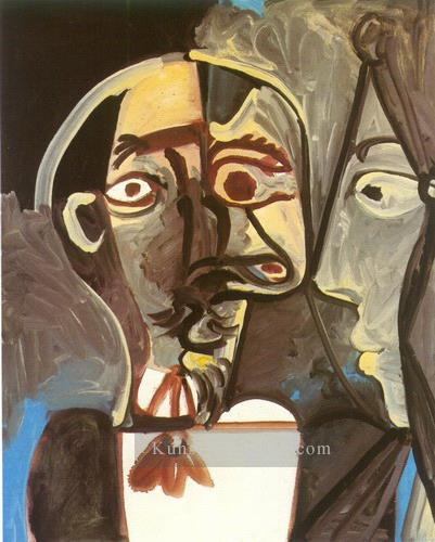 Buste d homme et visage de femme de profil 1971 kubistisch Ölgemälde